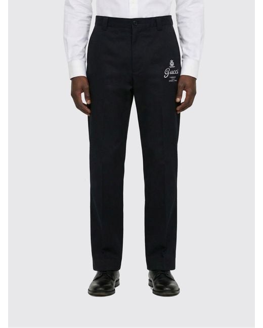 Gucci Black Cotton Tailored Trousers for men