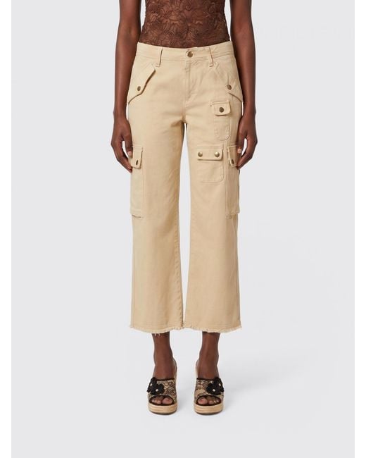 Isabel Marant Natural Josine Cotton Cargo Trousers
