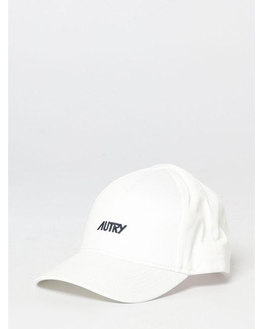 Autry White Cotton Twill Hat With Embroidered Logo for men