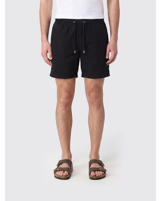 Mc2 Saint Barth Black Short Swim Shorts With Elasticated Drawstring Waist for men