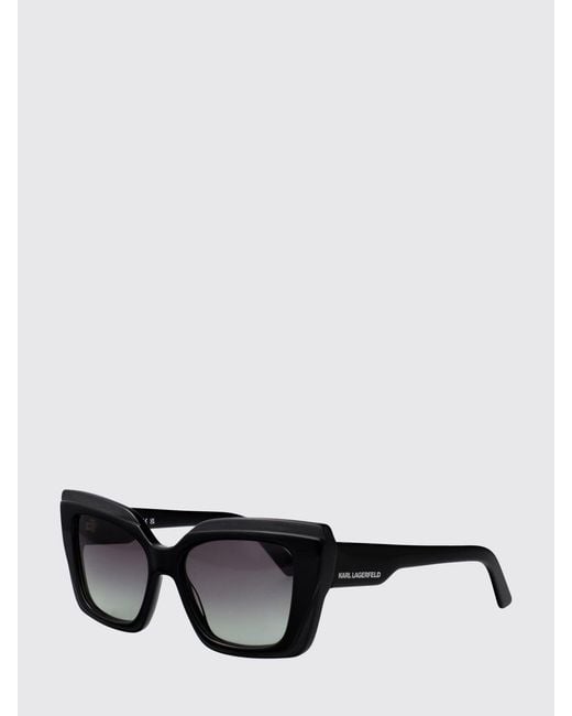 Karl Lagerfeld Black Oversized Vintage Cat Eye Sunglasses
