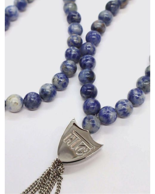 HTC White Metal Necklace With Colourful Stones And Crystals for men