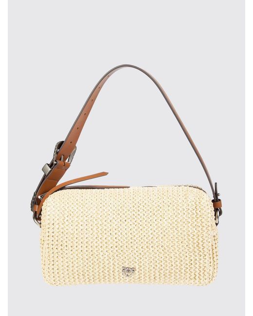 Pinko Natural Crochet Raffia Bag