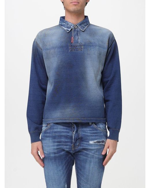 DSquared² Blue Denim Polo Shirt for men