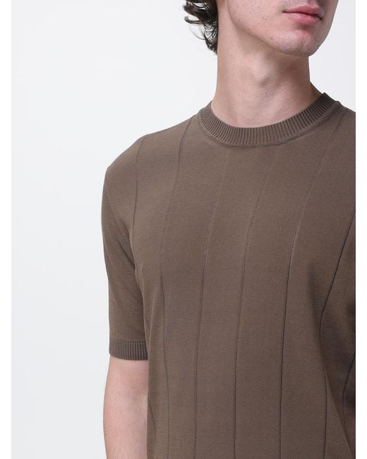 Kangra Brown Cotton Crew Neck Pullover for men