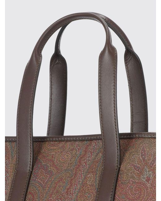 Etro Brown Paisley Print Handbag