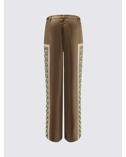 Tory Burch Brown Printed Silk Palazzo Trousers