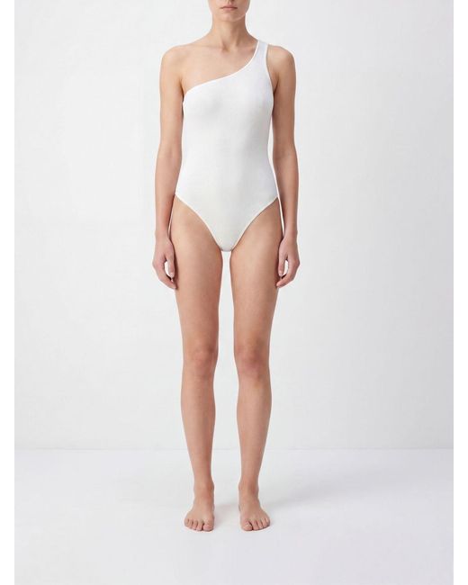 Missoni White One Shoulder One Piece Swimsuit
