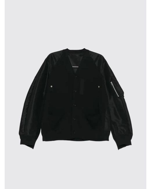Sacai Black Cotton Blend Cardigan for men