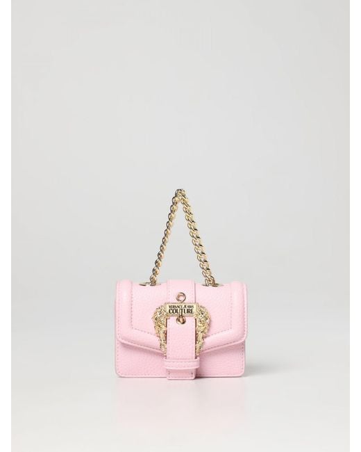 Cintura in pelle sintetica con mini bag di Versace Jeans in Pink
