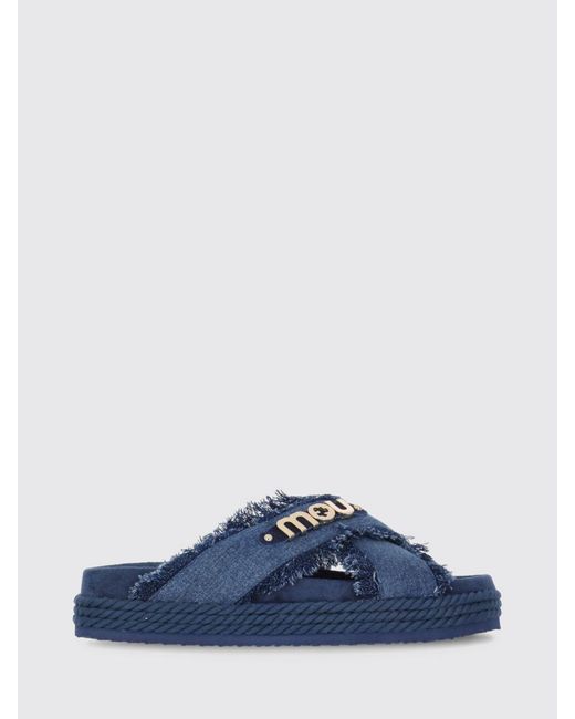 Mou Blue Cotton Denim Sandals