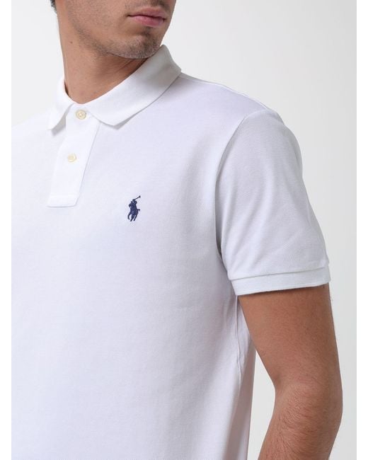 Polo Ralph Lauren White Cotton Polo Shirt With Pony Logo for men
