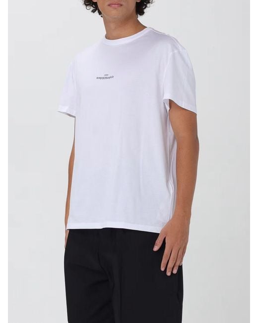 Maison Margiela White Cotton T-Shirt With Mini Logo for men