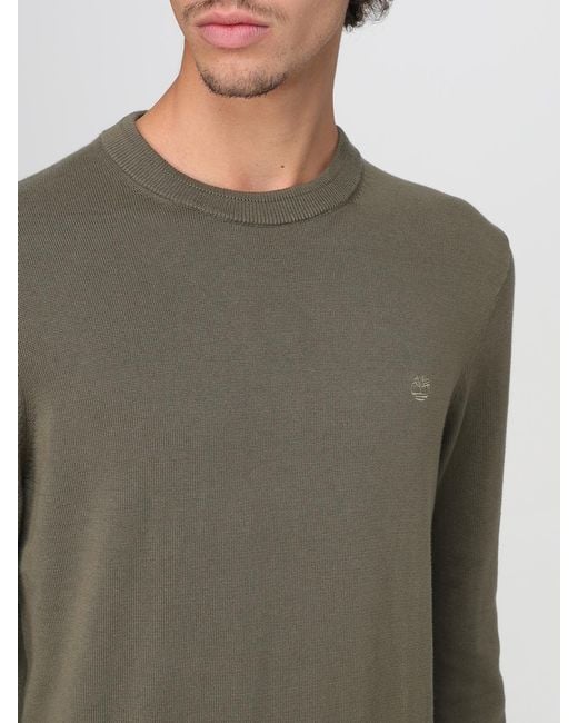 Timberland Green Cotton Crew Neck Sweater With Logo for men