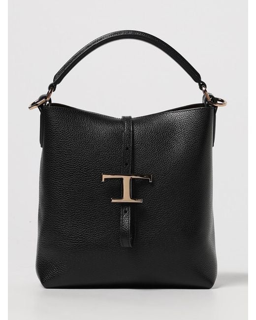 Tod's Black T Timeless Calfskin Handbag