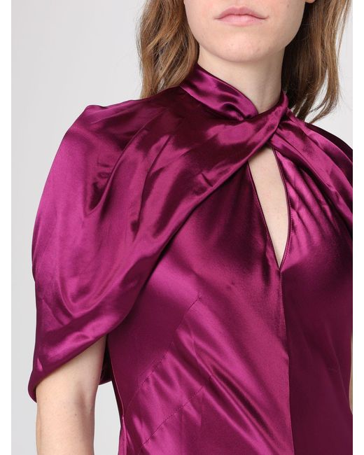 Alberta Ferretti Pink Long Satin Dress