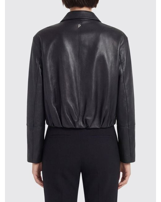 Dondup Black Leather Jacket