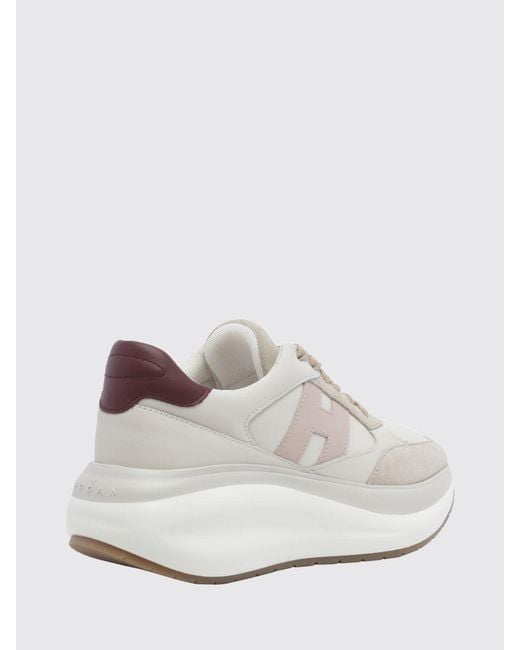 Hogan White Maxi I Active Leather And Suede Trainers With H Logo And Chunky Sole