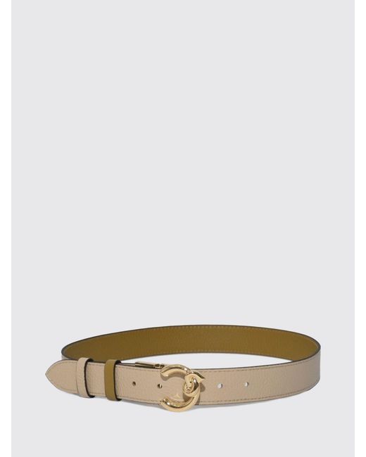 Coccinelle Green C-Me Reversible Hammered Leather Belt
