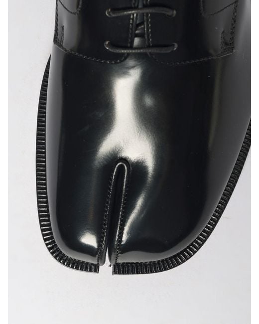 Maison Margiela White Tabi Brushed Leather Derby Shoes for men