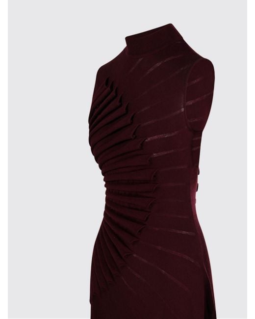 Alaïa Red Virgin Wool Midi Dress
