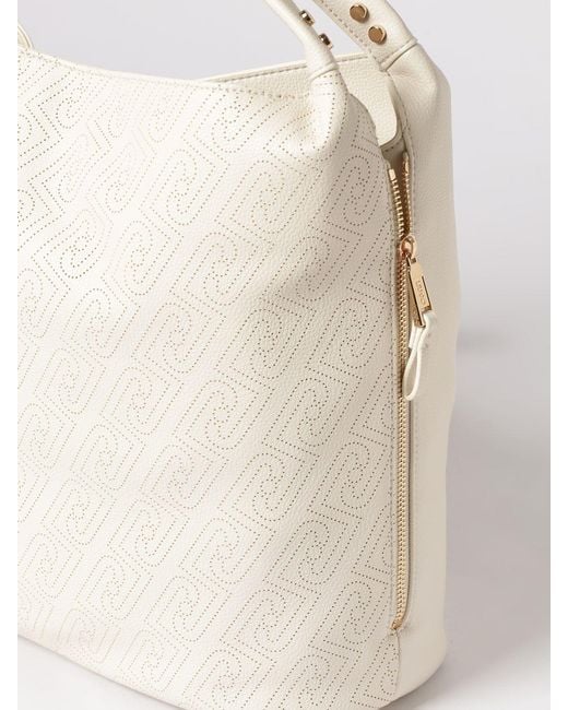 Liu Jo Natural Kaliska Faux Leather Bag With Perforated Monogram