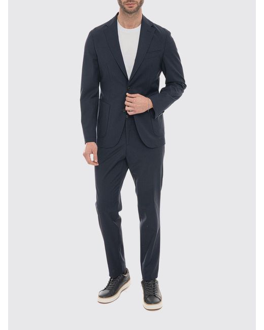 Boss Blue High-Waisted Slim-Fit Chino Trousers for men