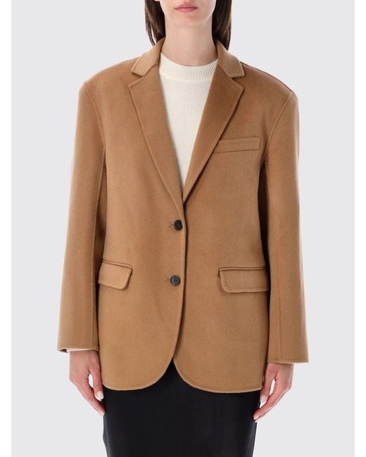 Anine Bing Natural Quinn Single-Breasted Blazer