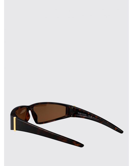McQueen White Shield Sunglasses Tortoise Lenses for men