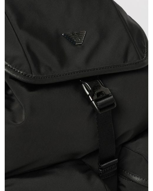 Emporio Armani Black Backpack for men