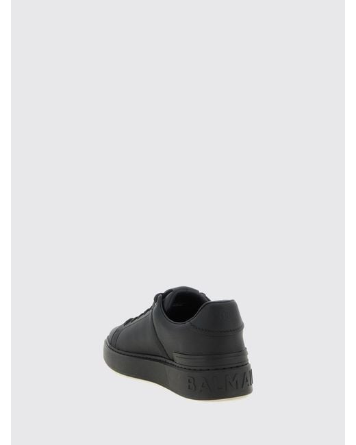Balmain Black B-Court Bicolour Smooth Calf Leather Trainers for men
