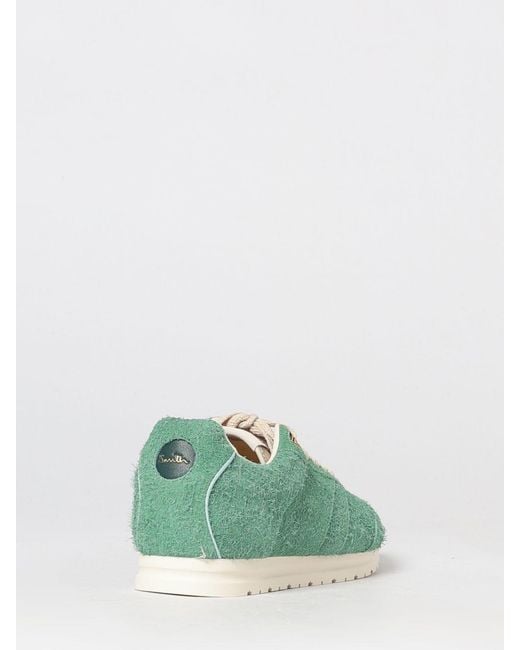 Paul Smith Green Shaggy Suede Leather Low Top Sneakers With Rear Logo Detail for men