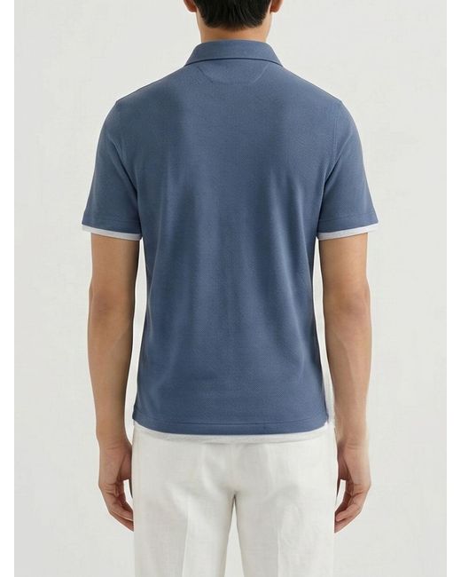 Brunello Cucinelli Blue Polo Shirt for men