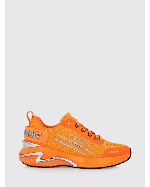 Philipp Plein Orange Mesh Sneakers for men