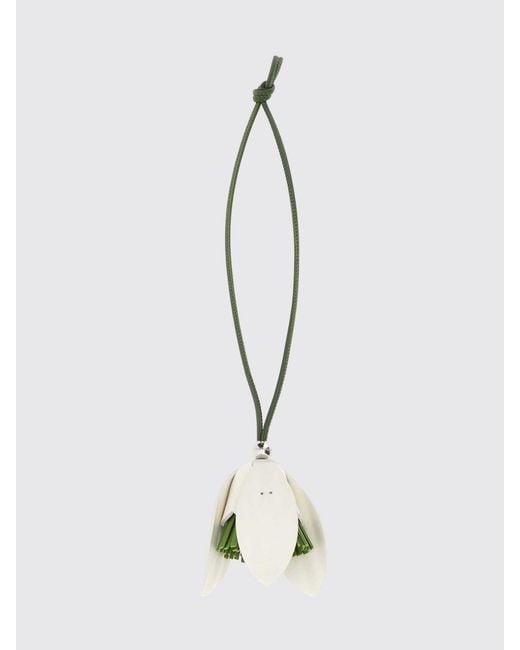 J.W. Anderson Natural Bicolor Calf Leather Flower Keychain for men