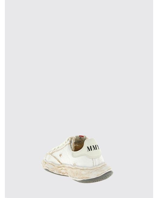 Maison Mihara Yasuhiro White Charles Distressed Cotton Canvas Sneakers for men