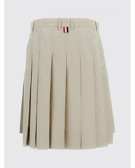 Thom Browne Natural Cotton Pleated Skirt