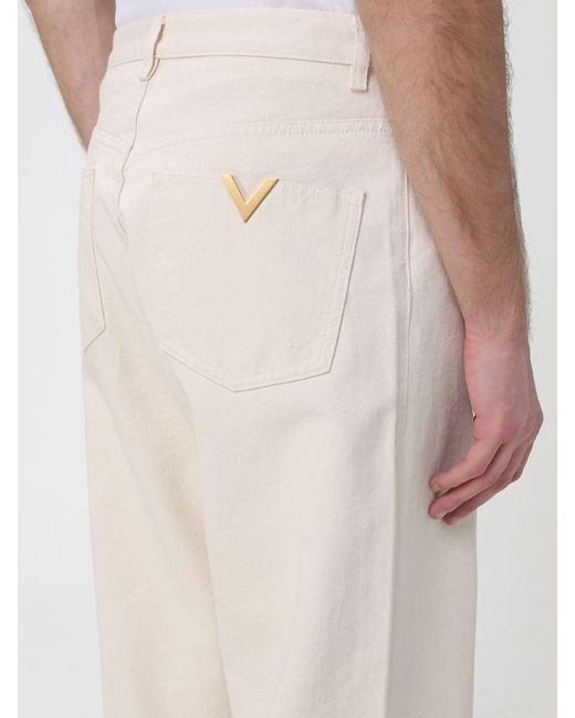 Valentino Natural Cotton Denim Wide Leg Jeans for men