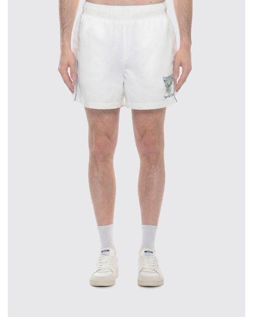 Casablanca White Technical Fabric Jogging Shorts for men