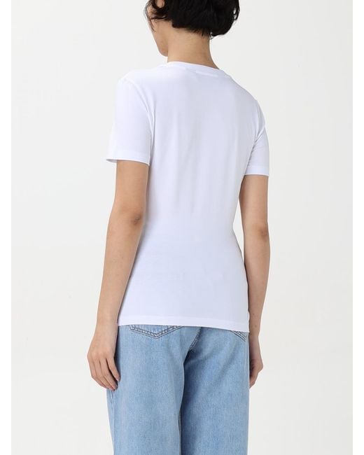 Just Cavalli White Rhinestone Detail Short Sleeve Tee