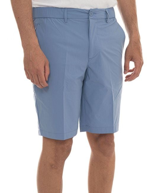 Boss Blue Mid-Rise Jersey Chino Shorts With Slash Pockets for men