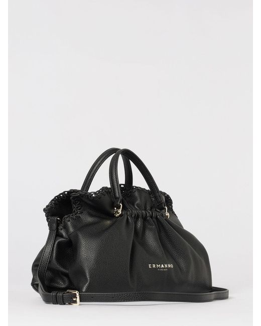 ERMANNO FIRENZE Black Grained Leather Bag