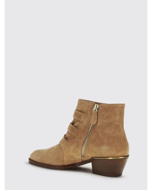 Chloé Brown ChloÉ Susanna Suede Ankle Boots With Micro Studs