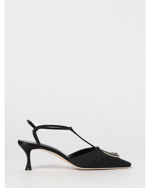 Manolo Blahnik Multicolor Takal Twill Pumps With Jewel Buckle