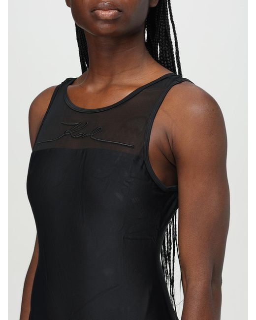 Karl Lagerfeld Black Swimsuit With Logo