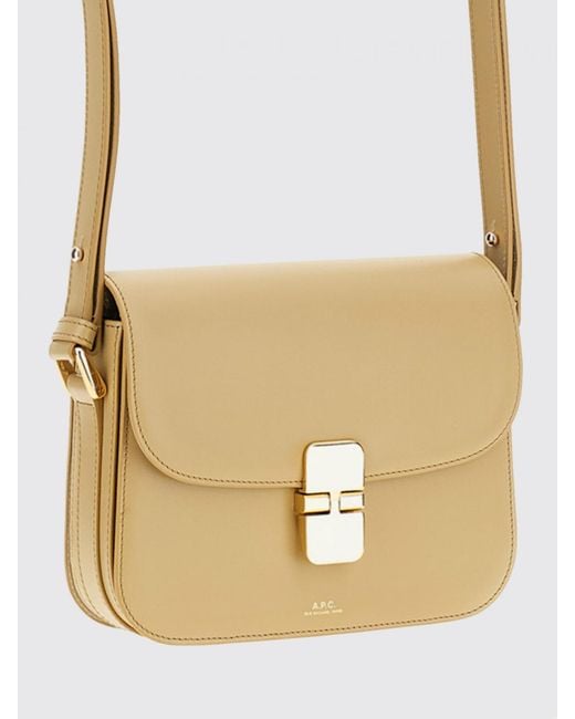A.P.C. White Grace Small Leather Bag