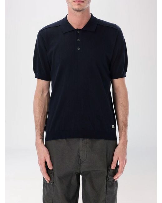 C P Company Blue Cotton Polo Shirt for men