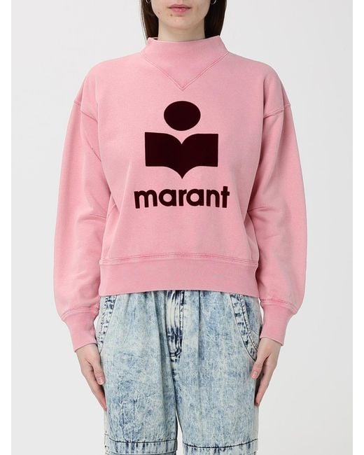 Isabel Marant Pink Moby Cotton Logo Sweatshirt