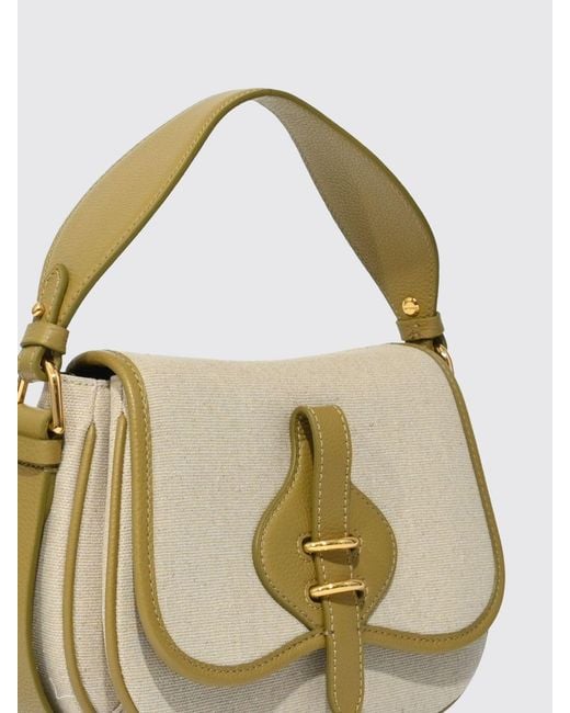 Coccinelle Metallic Mavery Canvas And Grained Leather Bag