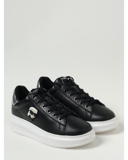 Karl Lagerfeld Black Fashionable Low Top Sneakers